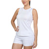 Sofibella White Racquet Sleeveless White Womens Tennis Shirt