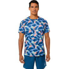 Load image into Gallery viewer, Asics Match Graphic Mens Tennis Shirt - LGHT INDIGO 401/XL
 - 1