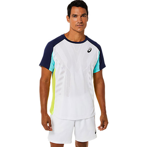Asics Match Mens Tennis Shirt - WHT/ICE MNT 101/XL