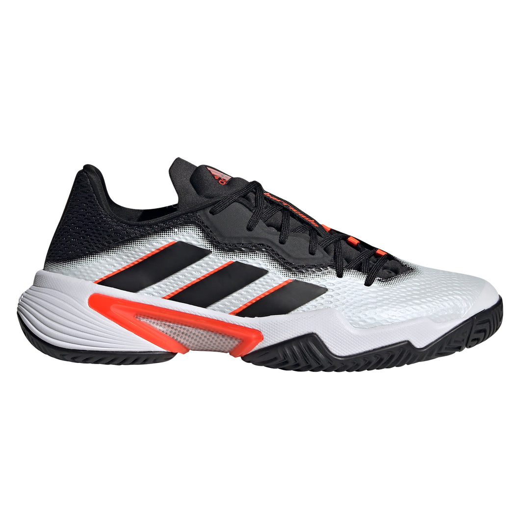 Adidas Barricade White Mens Tennis Shoes - WHT/BLK/RED 100/D Medium/14.0