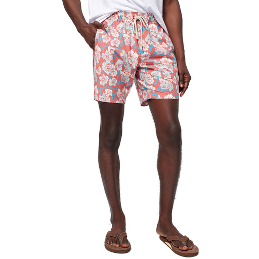 Faherty Beacon Trunk Mens Swimsuit - Red Mult Floral/L