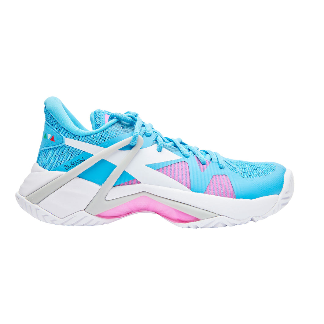 Diadora B.Icon AG Womens Tennis Shoes - AQU/WT/RD D0189/B Medium/10.0