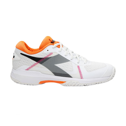 Diadora Trofeo AG Womens Pickleball Shoes - WT/BK/ORG C9804/B Medium/11.0