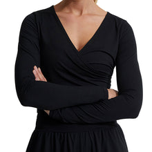 Load image into Gallery viewer, Varley Carolyn Black Womens Long Sleeve Wrap Shirt
 - 3