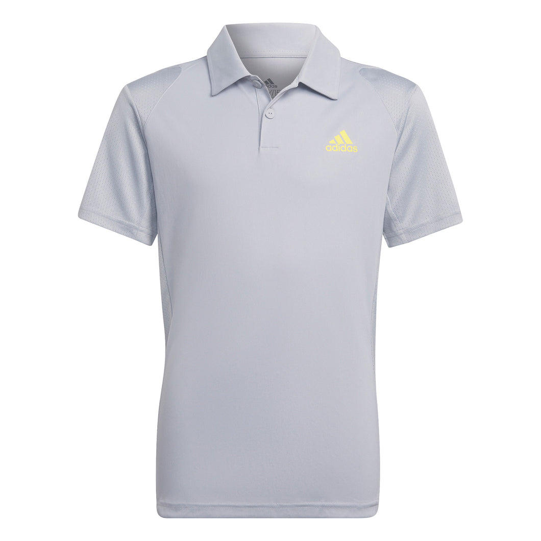 Adidas Club Halo Silver Boys Tennis Polo - Halo Silver/XL