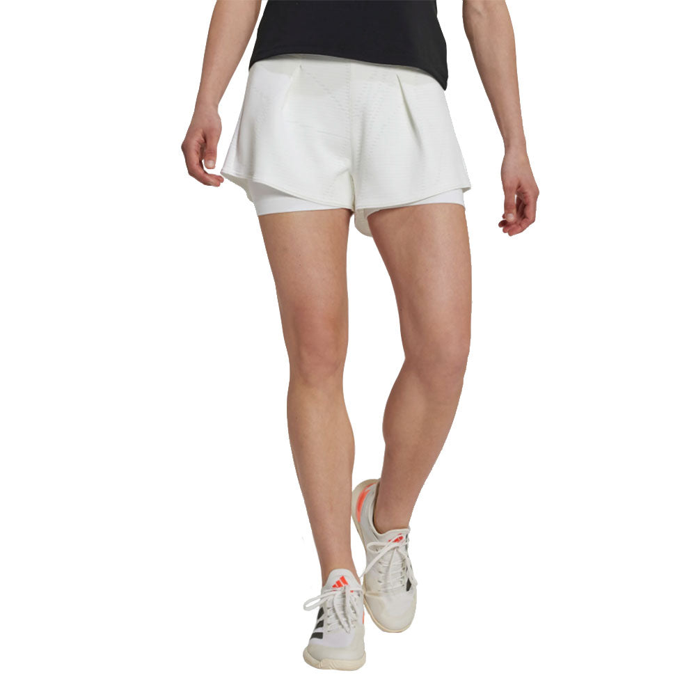 Adidas London White Womens Tennis Shorts - WHITE 100/M