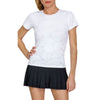 Tail Oriana Fading Leaves Chalk Womens Short Sleeve Tennis Shirt