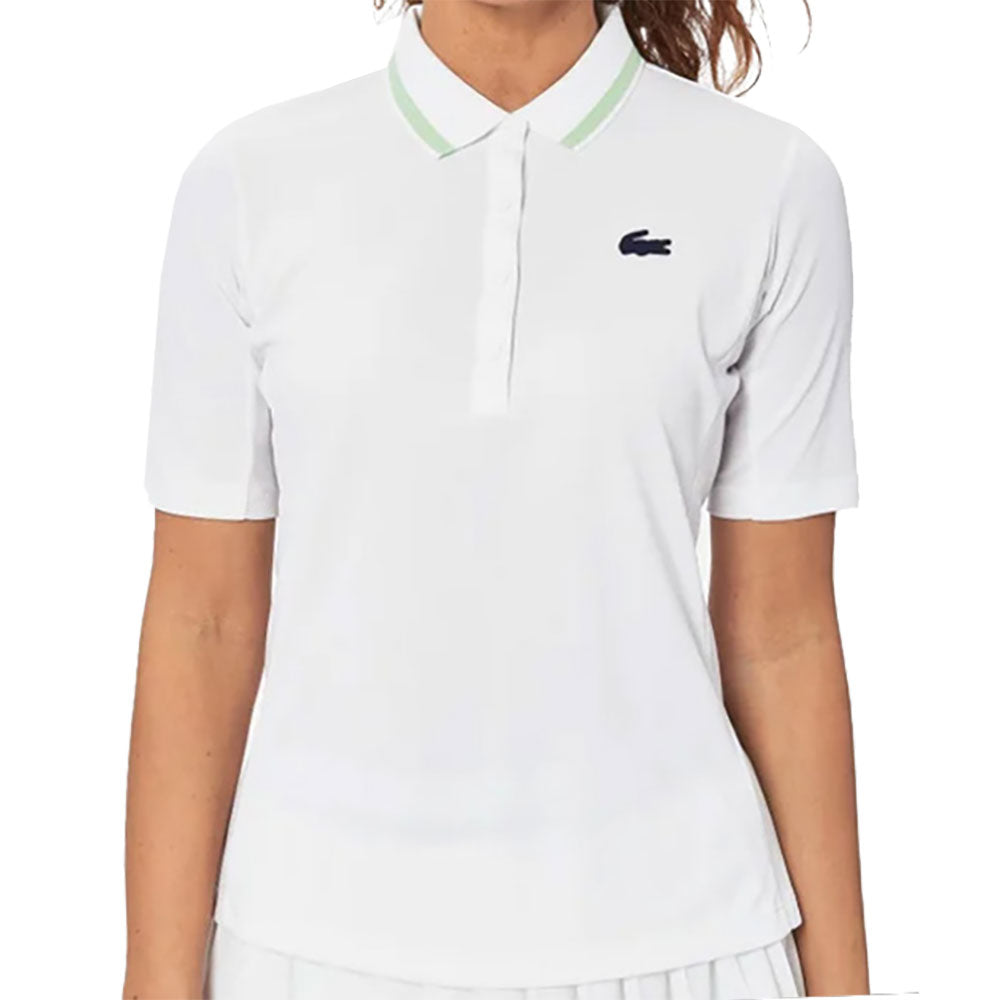 Lacoste Sport Pique White Womens Tennis Polo - White 92u/12
