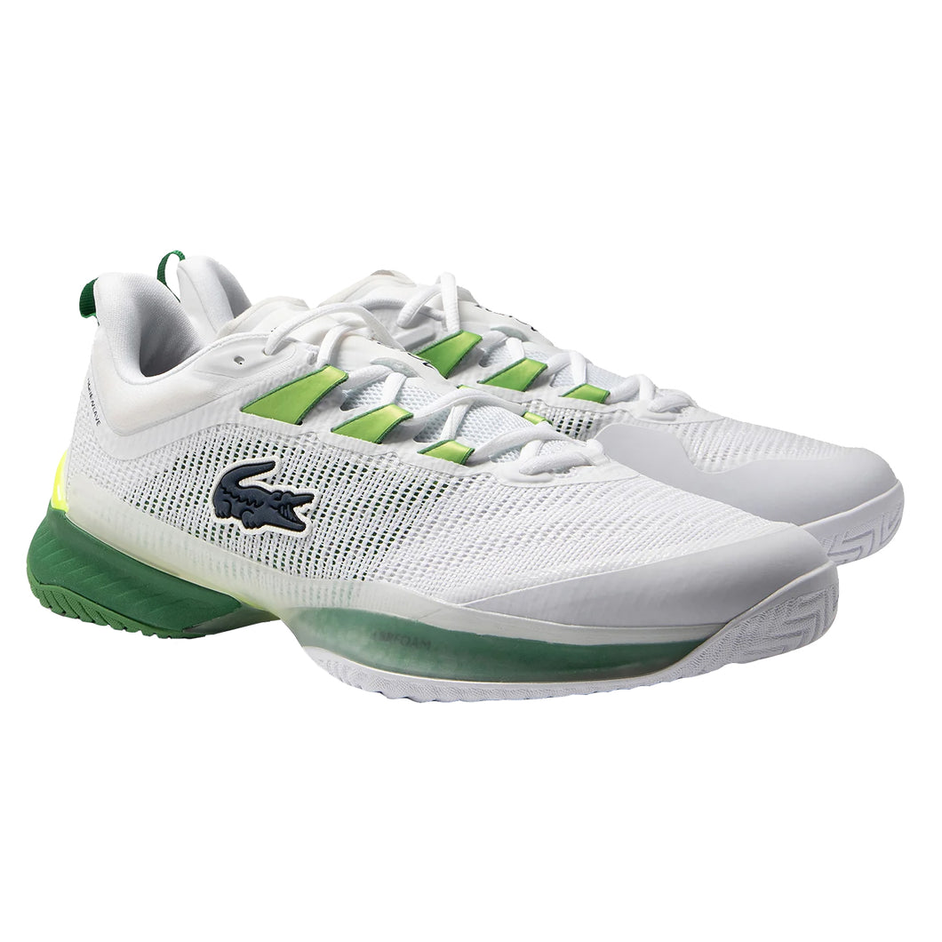 Lacoste AG-LT23 Ultra AllCourt Womens Tennis Shoes - Wht/Grn/Yel/B Medium/10.0