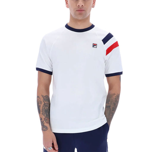 FILA Roger Raglan Sleeve Mens Tennis Shirt - WHITE 100/XXL