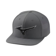 Load image into Gallery viewer, Mizuno Tour Flat Snapback Hat - Dark Charcoal/One Size
 - 1