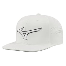 Load image into Gallery viewer, Mizuno Tour Flat Snapback Hat - White/White/One Size
 - 3