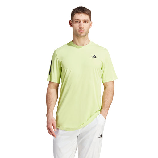 Adidas Club 3 Stripes Mens Tennis Shirt - PULSE LIME 314/XXL