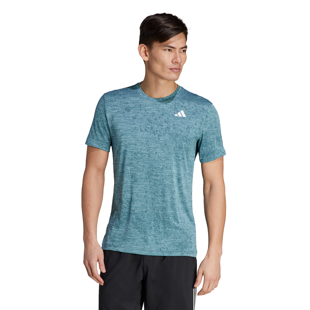 Adidas FreeLift Mens Tennis T-Shirt - Arctc Nt/Ltaqua/XXL