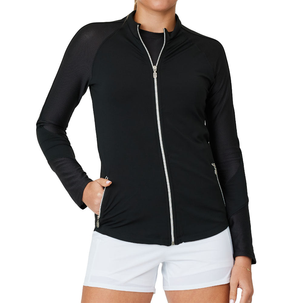 Sofibella Staples Womens Tennis Jacket - Black/2X