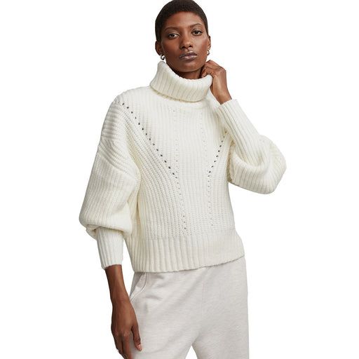 Varley Rogan Cropped Knit Womens Sweater - Egret/M