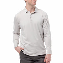 Load image into Gallery viewer, SanSoleil Soltek Ice Mens Long Sleeve Polo - Fossil Melange/XL
 - 1