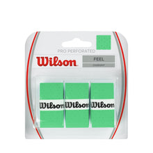 Load image into Gallery viewer, Wilson Pro Perforated Green 3-Pack Overgrip
 - 2