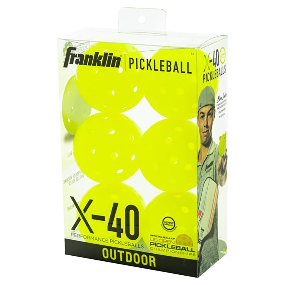 Franklin X-40 Optic Outdoor Pickleballs - 6 Pack - Optic