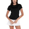 Lucky in Love Center Court Black Womens Short Sleeve Tennis Shirt