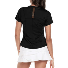 Load image into Gallery viewer, Lucky in Love Center Court Black Wmns Tennis Shirt
 - 2