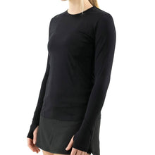 Load image into Gallery viewer, FILA UV Blocker Womens Long Sleeve Tennis Shirt - BLACK 001/XXL
 - 1