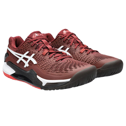 Asics GEL Resolution 9 Mens Tennis Shoes - Antiq Red/White/D Medium/13.0
