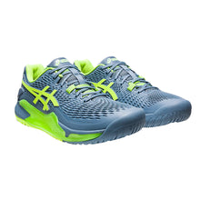 Load image into Gallery viewer, Asics GEL Resolution 9 Mens Tennis Shoes - Steel/Hazard Gn/2E WIDE/15.0
 - 9