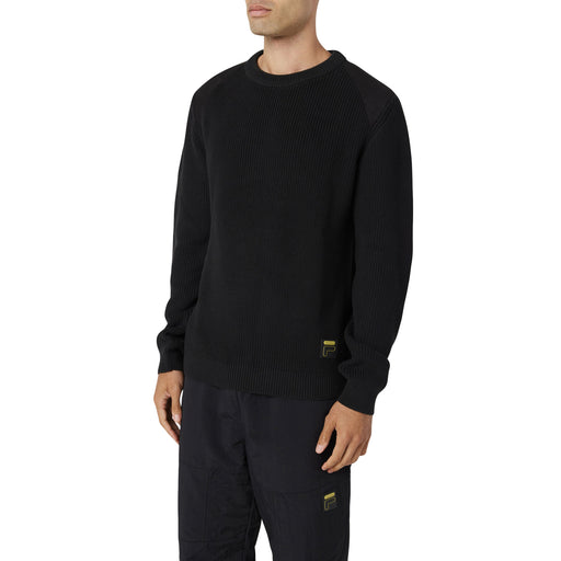 FILA Jory FIsherman Knit Mens Crew Sweater - BLACK 001/XL