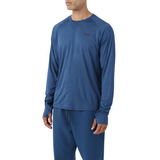 FILA Jazam Long Sleeve Mens Tennis Shirt - BLUE 436/XXL