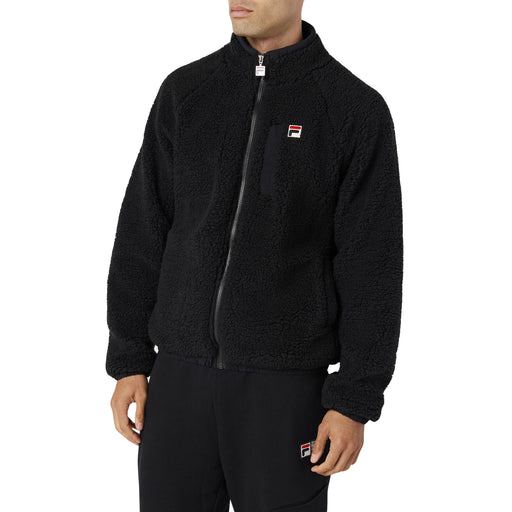 FILA Yuri Raglan Sleeve Mens Sherpa Jacket - BLACK 001/XL
