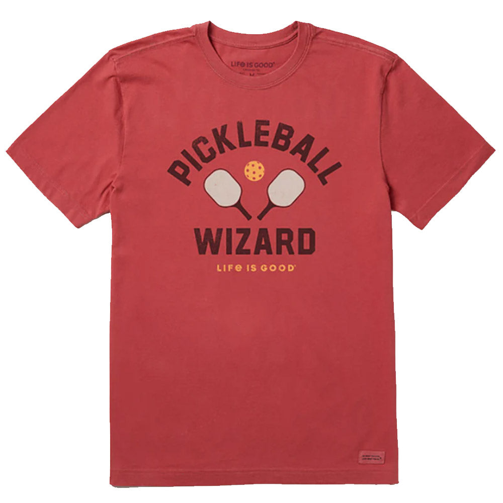 Life Is Good Pickleball Wizard Mens Shirt - Faded Red/XXL