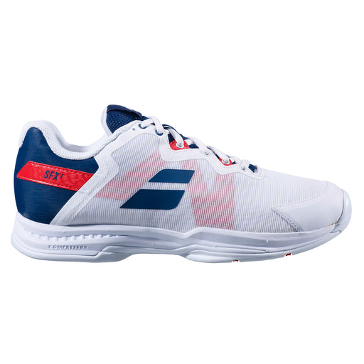 Babolat SFX3 All Court Mens Tennis Shoes - 13.0/WHT/E.BLUE 1005/D Medium