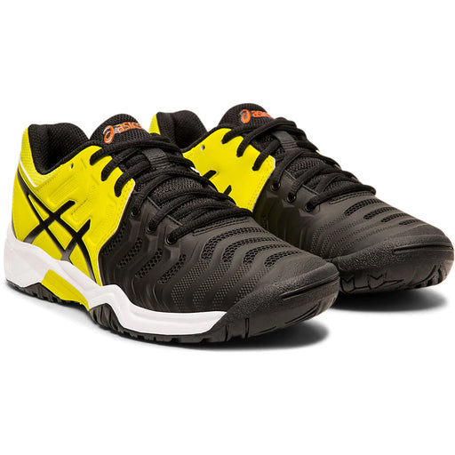 Asics Gel Resolution 7 GS Black Yelo Juniors Shoes