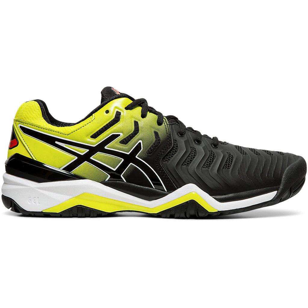 Asics Gel Resolution 7 Black Mens Tennis Shoes - 003 BLACK/YELLO/14.0