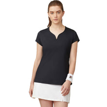 Load image into Gallery viewer, Fila Cap Sleeve Womens Tennis Shirt - Black/XL
 - 1